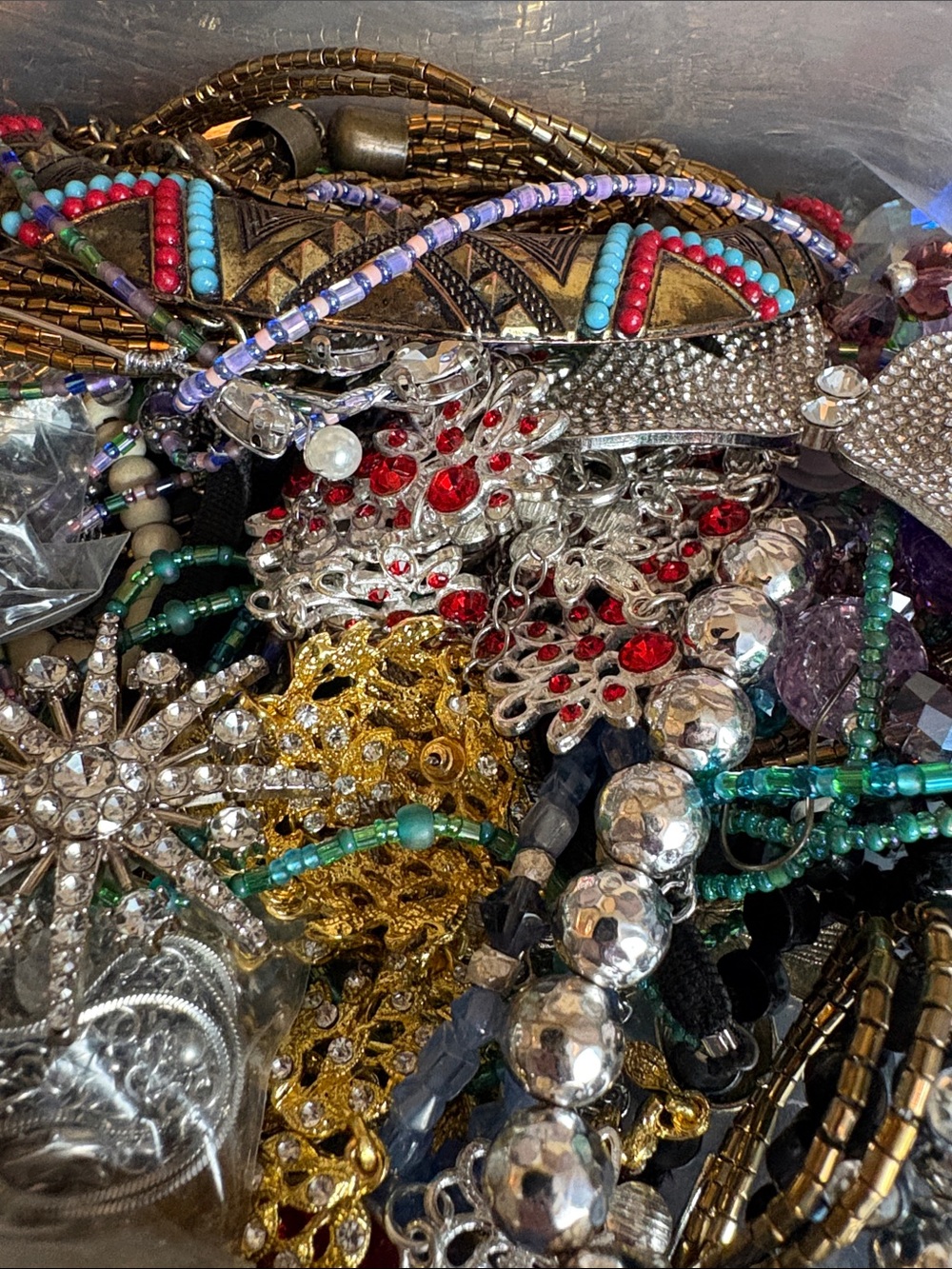 Mixed Costume Jewelry & Accessories Grab Bag - Multicolor Beads & Charms